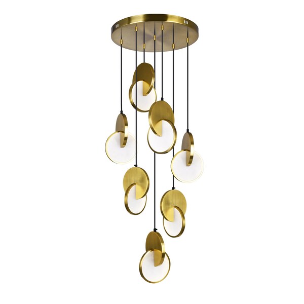 Cwi Lighting Tranche LED Pendant With Brushed Brass Finish 1206P24-7-629 - main